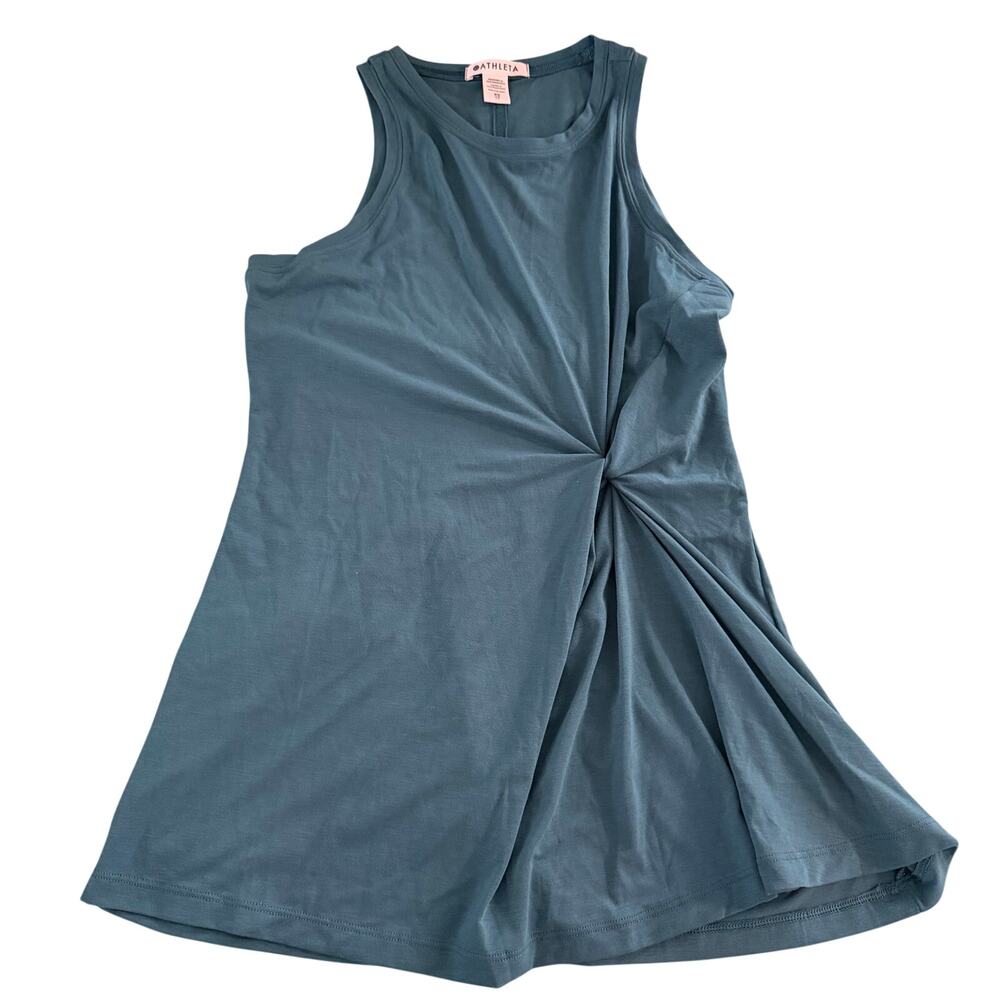 NWT Athleta With Ease Cinch Tank teal/slate blue sz XS yoga activewear flowy